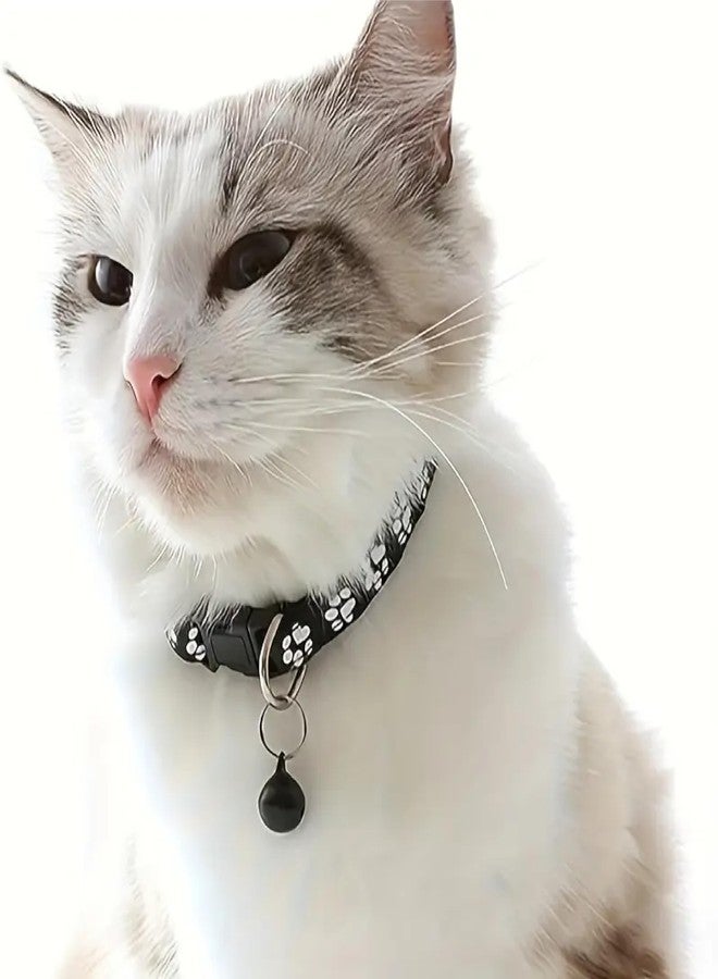 KsPups طوق قطط KsPups بتصميم جرس وطبعة مخلب، طوق للحيوانات الأليفة لسهولة وسرعة الفك، طوق قطط لطيف قابل للتعديل مناسب للقطط أو الكلاب الصغيرة، هدايا وإكسسوارات للحيوانات الأليفة (عبوة من 6 قطع). - Image 5